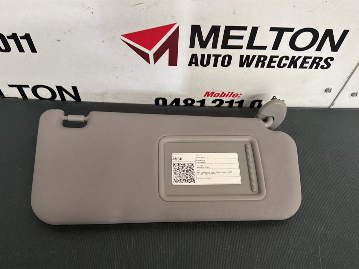 Nov 2005 to Nov 2012- Toyota RAV4 ACA33 ACA38- Right Sun Visor