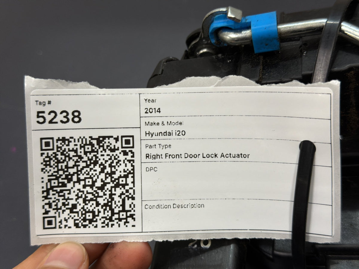 2014 Hyundai I20 Right Front Door Lock, PB, 5DR, 04/10-12/15