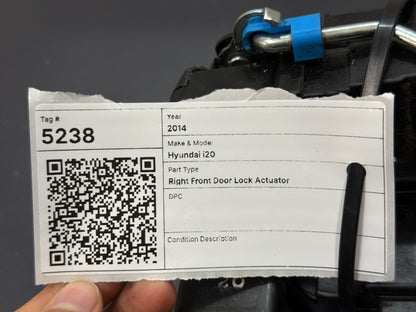 2014 Hyundai I20 Right Front Door Lock, PB, 5DR, 04/10-12/15