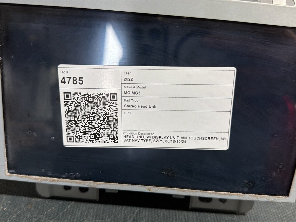 2022 MG MG3 Stereo Head Unit