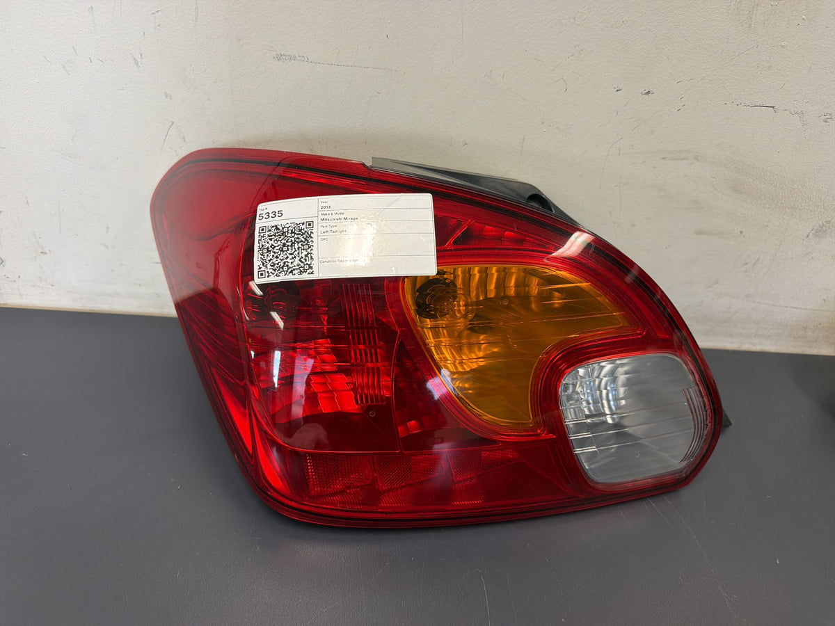 Dec 2012 to Dec 2024 - Mitsubishi Mirage LA LB Hatchback - Left Taillight - Body Mounted, Halogen Type