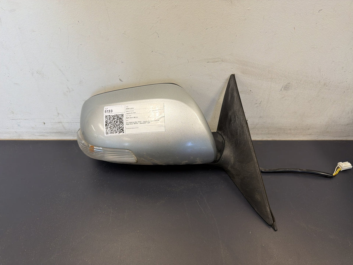 Oct 2006 to Mar 2012 - Toyota Aurion GSV40R - Right Door Mirror - Standard Type