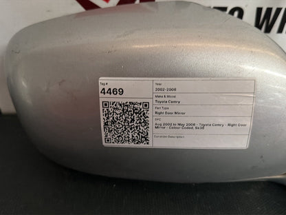Aug 2002 to May 2006- Toyota Camry- Right Door Mirror- Colour Coded, Sk36