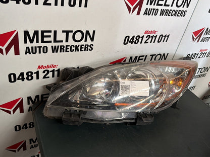 2009- 2013 Mazda 3 Left Headlight Bl, Halogen Type