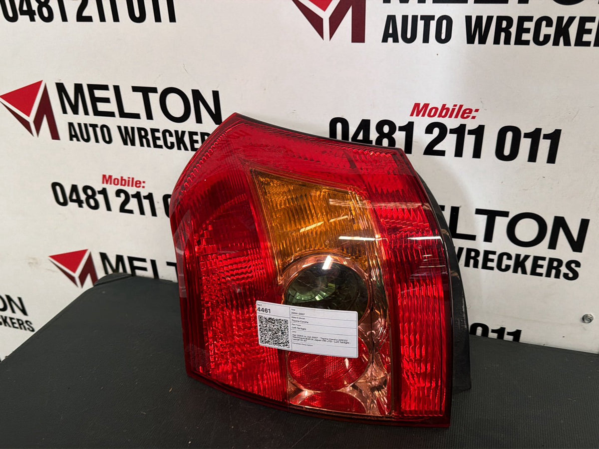 Apr 2004 to Jun 2007- Toyota Corolla ZZE122 Hatchback Built in Japan VIN JTD- Left Taillight- Lens# 13-87
