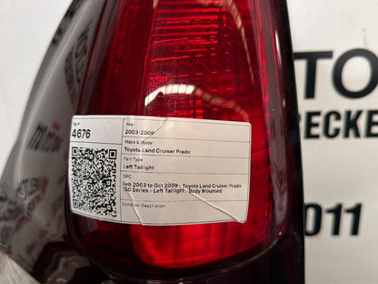 Feb 2003 to Oct 2009 - Toyota Land Cruiser Prado 120 Series - Left Taillight - Body Mounted