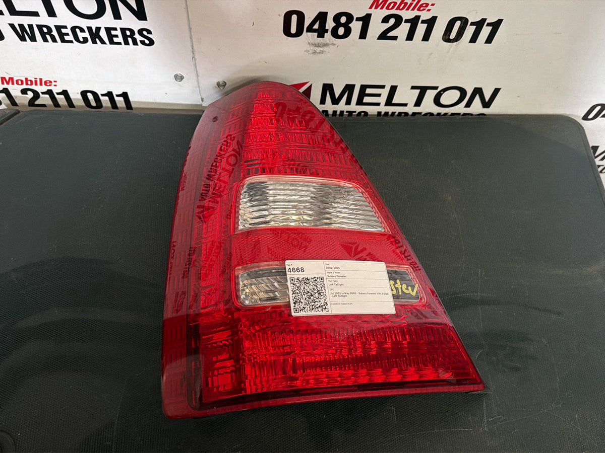 Jul 2002 to May 2005 - Subaru Forester VIN JF2SG - Left Taillight