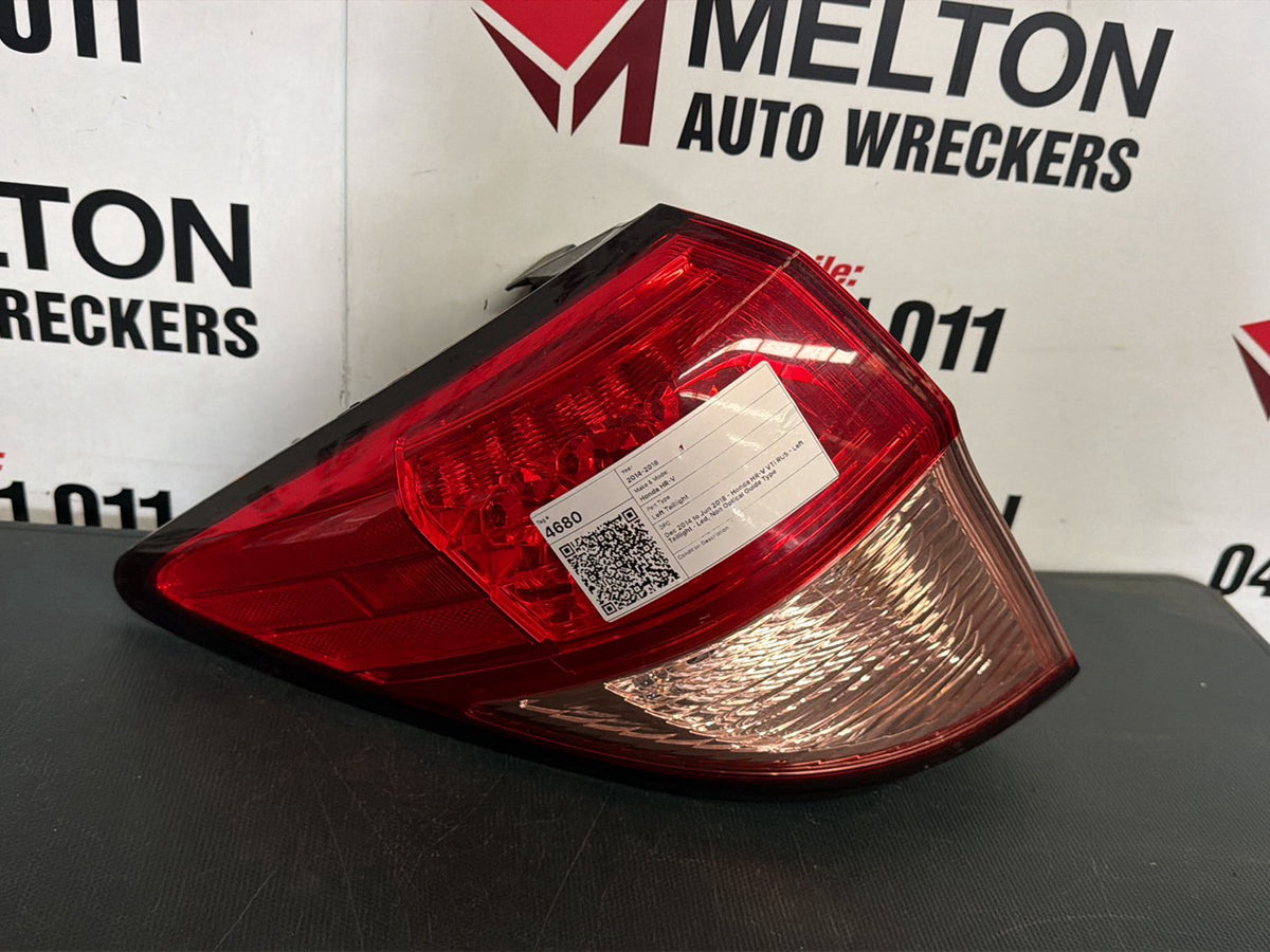 Dec 2014 to Jun 2018 - Honda HR-V VTi RU5 - Left Taillight - Led, Non Optical Guide Type
