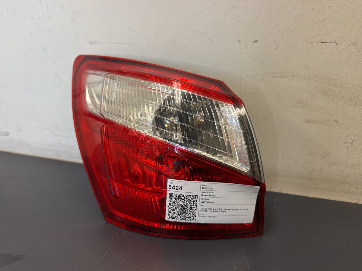 Jan 2010 to Apr 2012 - Nissan Dualis J10 - Left Taillight - Standard Type