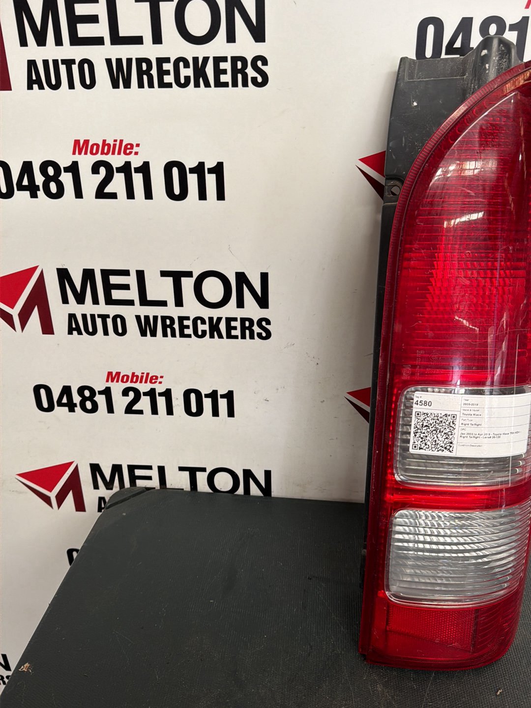 Jan 2005 to Apr 2019- Toyota Hiace TRH KDH- Right Taillight- Lens# 26-120