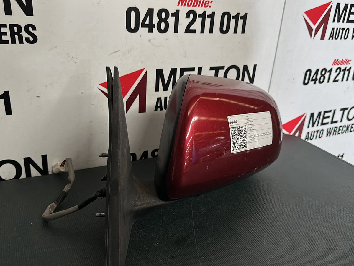 Aug 2007 to Jul 2010- Toyota Kluger GSU40 GSU45- Left Door Mirror- Non-Puddle Lamp Type, Colour Coded