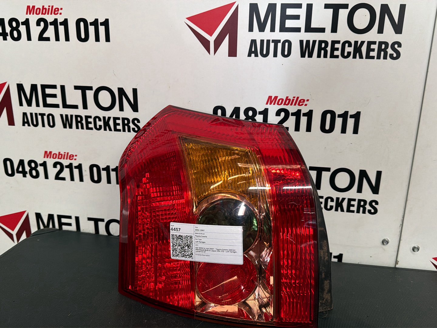 Apr 2004 to Jun 2007- Toyota Corolla ZZE122 Hatchback Built in Japan VIN JTD- Left Taillight- Lens# 13-87