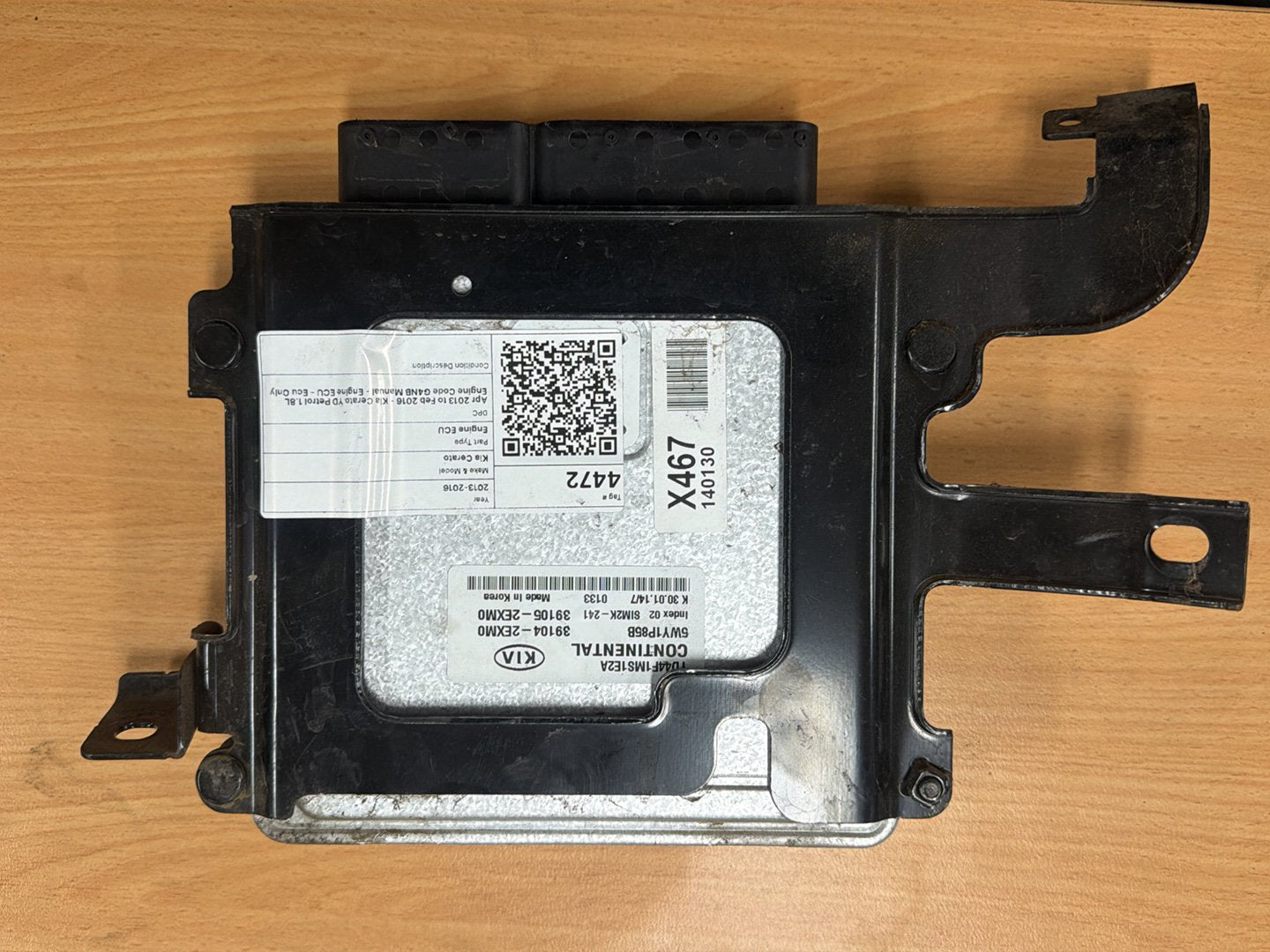 Apr 2013 to Feb 2016 Kia Cerato YD Petrol 1.8L Engine Code G4NB Manual Ecu Only