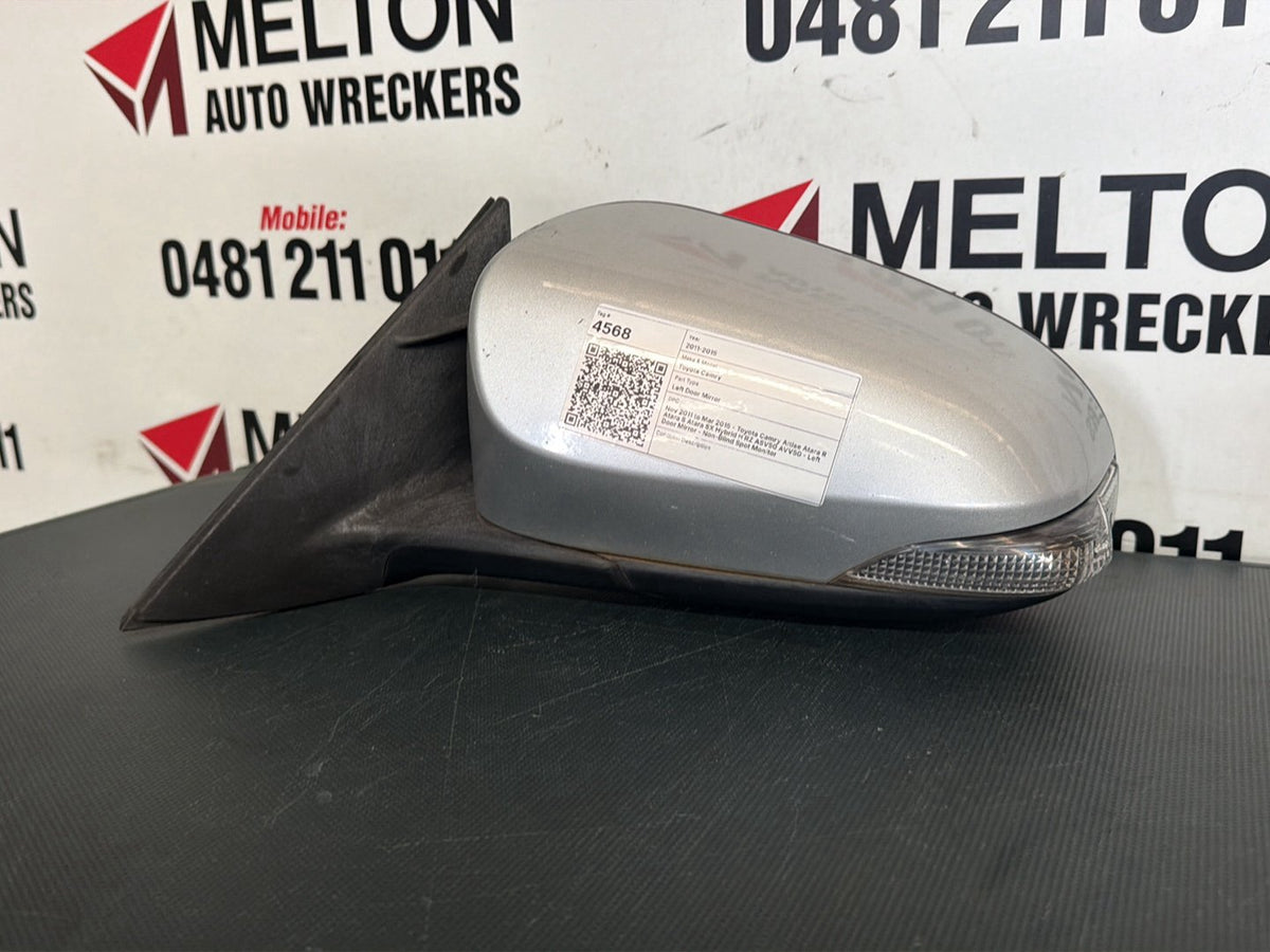 Nov 2011 to Mar 2015- Toyota Camry Altise Atara R Atara S Atara SX Hybrid H RZ ASV50 AVV50- Left Door Mirror- Non-Blind Spot Monitor